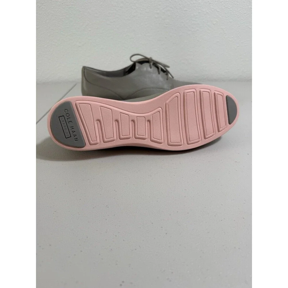 Cole Haan Original Grand Oxford Women’s 9.5B Gray Leather Pink Sole W17145 New